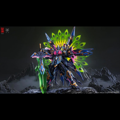 From the creative minds at ZEN of Collectible comes the next entry in the fan favorite CangDao series: CD-15 Shengang Dao Peacock King Mecha! Standing just over 11 inches tall, Shengang Dao Peacock King Mecha is highly poseable and comes with a variety of accessories. Upgrade your collection with some serious firepower when you order this figure today!