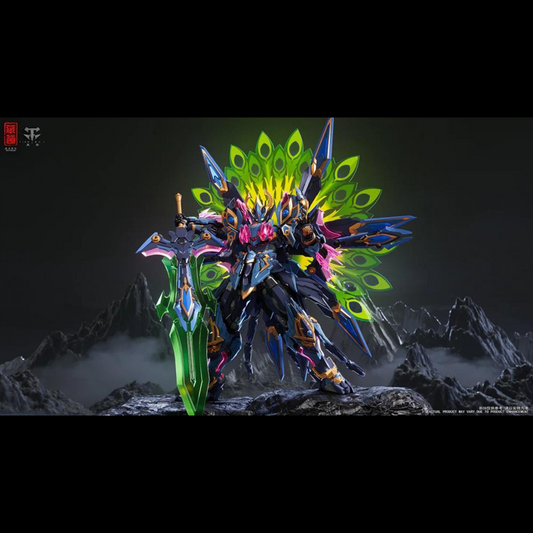 From the creative minds at ZEN of Collectible comes the next entry in the fan favorite CangDao series: CD-15 Shengang Dao Peacock King Mecha! Standing just over 11 inches tall, Shengang Dao Peacock King Mecha is highly poseable and comes with a variety of accessories. Upgrade your collection with some serious firepower when you order this figure today!