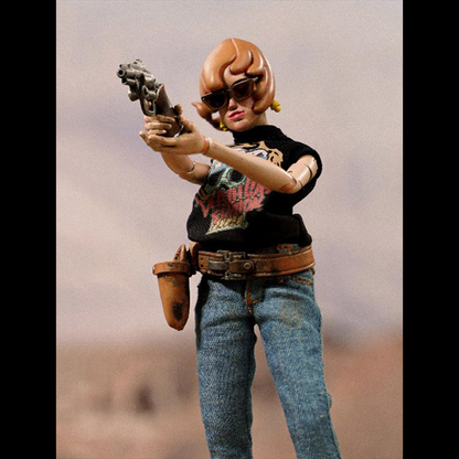 Embrace your rebellious side with this Canyon Sisters Mrs. T figure! This figure features premium articulation and includes custom fabric clothing for a more authenctic look.