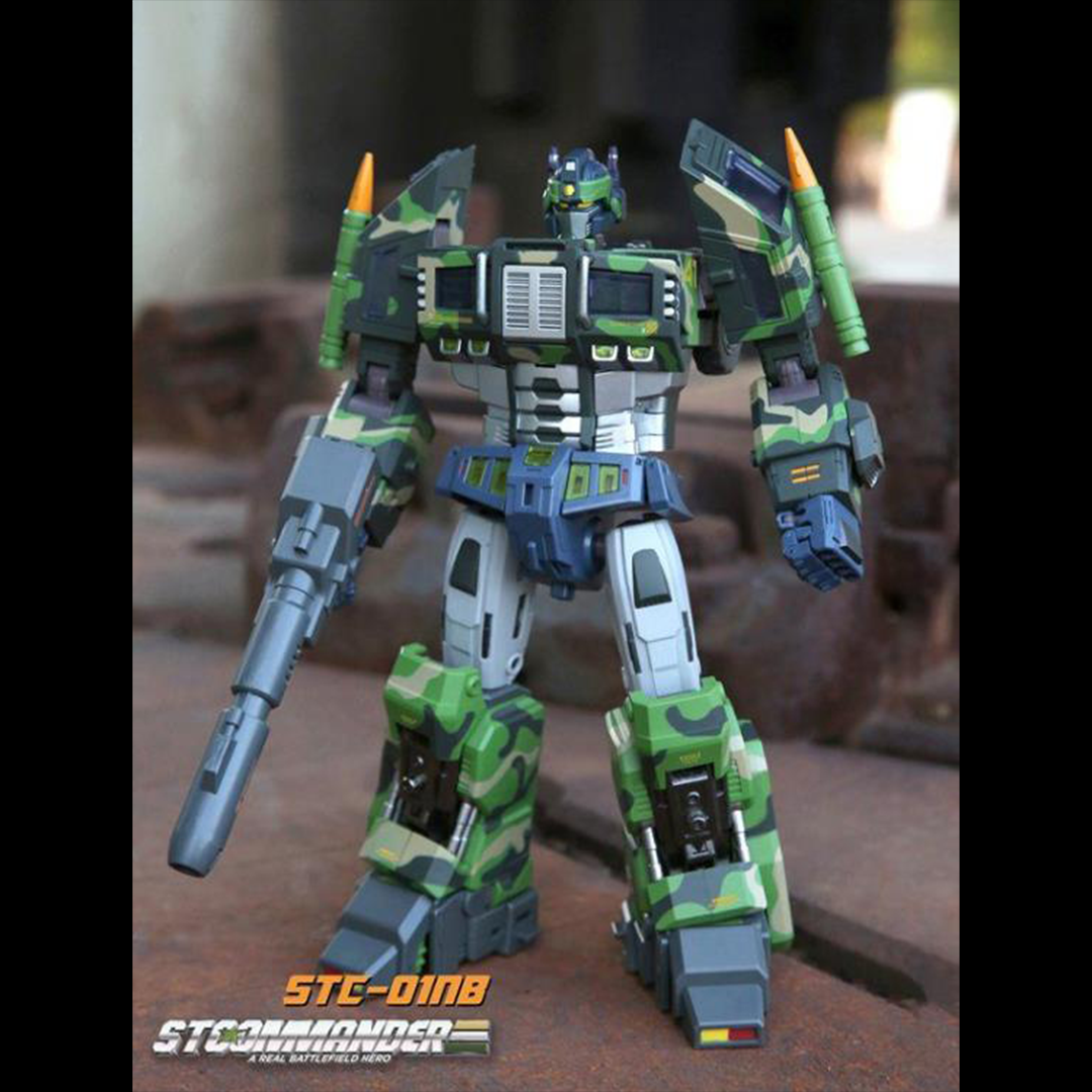 The S.T.Commander from TFC toys stands around 9.50 inches tall in robot made and transforms into a weapons transport vehicle.  The S.T.Commander figure is highly articulated and features real rubber tires and an assortment of armor pieces.