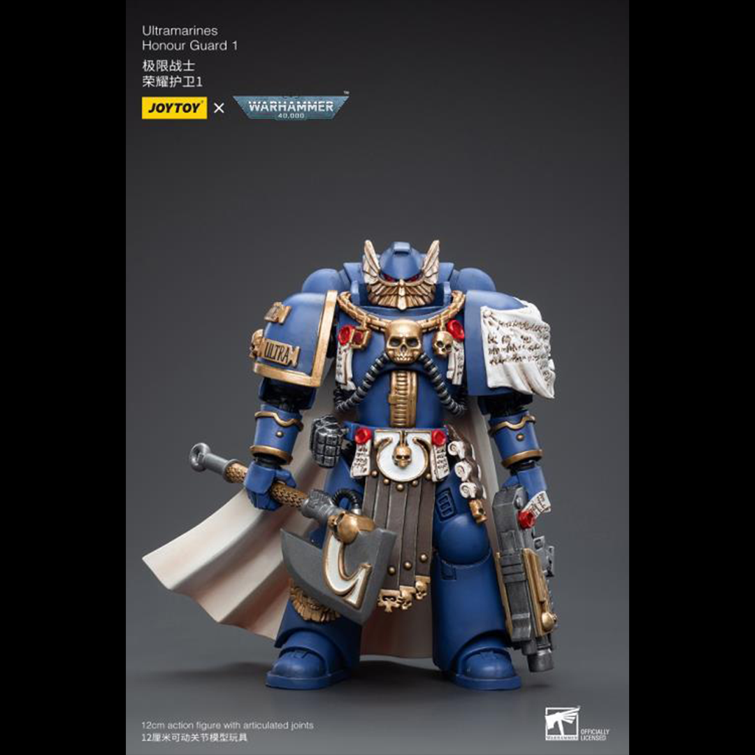 Joy Toy brings the Ultramarines to life with this Warhammer 40K 1/18 scale figure! Highly disciplined and courageous warriors, the Ultramarines have remained true to the teachings of their Primarch Roboute Guilliman for 10,000 standard years. Keeping watch over the Imperium, they personify the very spirit of the Adeptus Astartes.