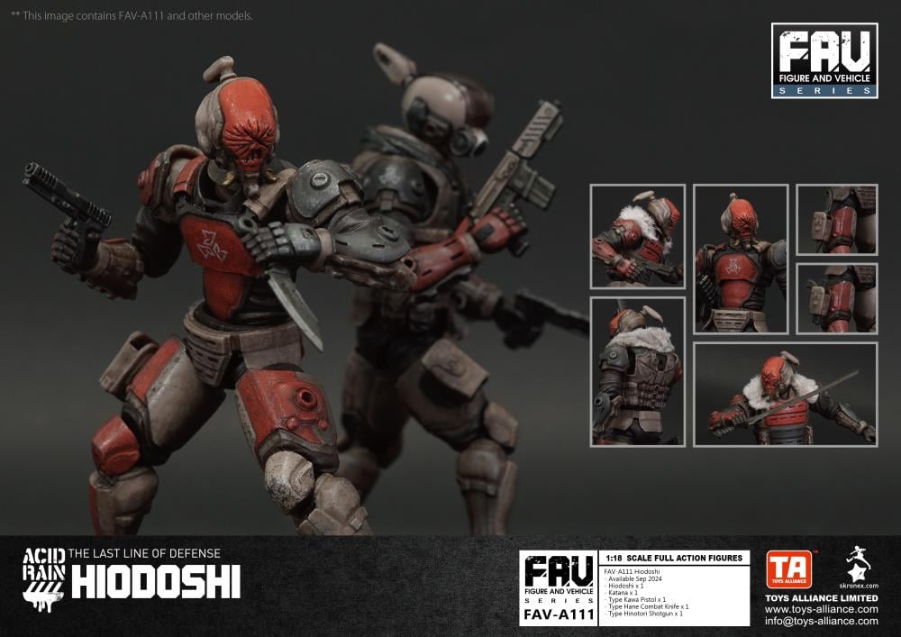 Keiji, known as “Hiodoshi”,  is one of the commanders of the Yamato Special Assault Unit, the Red Crow. Known as a master of the Kobudo one-sword style, he is also a specialist in Yabusame - the art of archery while on horseback - in addition to being a highly skilled pilot of the Winder lightweight Synchro exoArmor. His extensive expertise in various forms of combat has earned him the name Hiodoshi - the Red Devil Samurai.