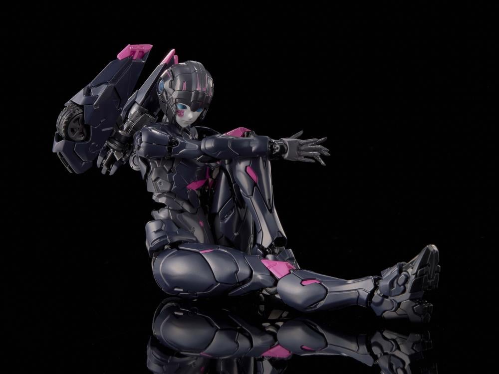 Flame Toys is thrilled to present the latest model kit in the Furai line: Black Arcee! Standing over 6 inches tall once complete, this model kit figure features over 50 points of articulation and includes multiple weapon accessories for some serious firepower! With different injection colors of runner parts and simple assembly design, it is ideal for model kit beginners. Don't miss out on growing your Transformers collection and order your model kit today!