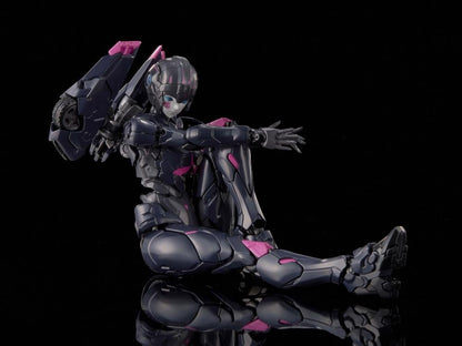 Flame Toys is thrilled to present the latest model kit in the Furai line: Black Arcee! Standing over 6 inches tall once complete, this model kit figure features over 50 points of articulation and includes multiple weapon accessories for some serious firepower! With different injection colors of runner parts and simple assembly design, it is ideal for model kit beginners. Don't miss out on growing your Transformers collection and order your model kit today!