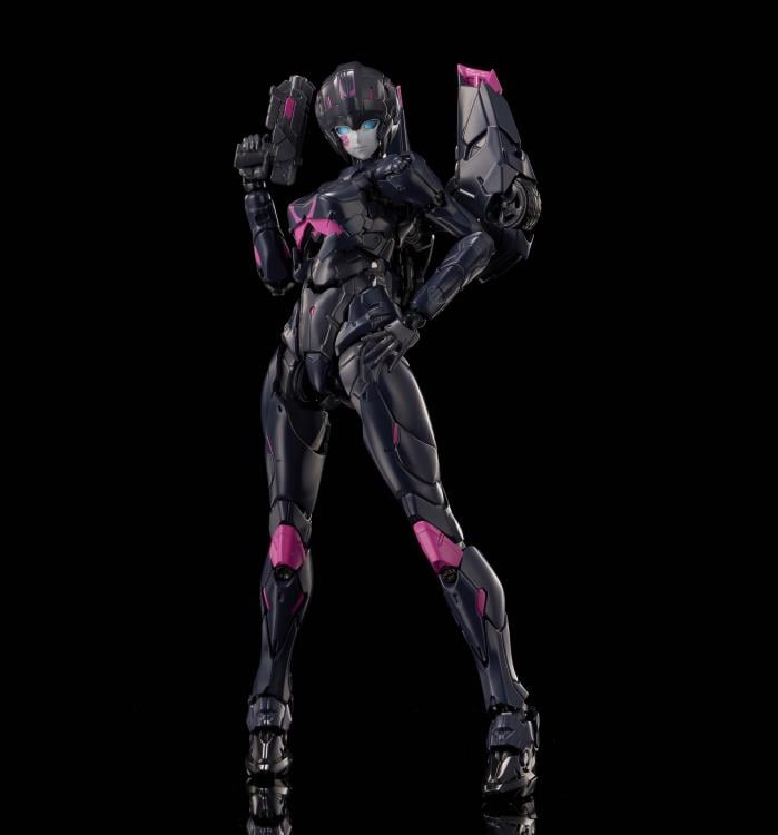 Flame Toys is thrilled to present the latest model kit in the Furai line: Black Arcee! Standing over 6 inches tall once complete, this model kit figure features over 50 points of articulation and includes multiple weapon accessories for some serious firepower! With different injection colors of runner parts and simple assembly design, it is ideal for model kit beginners. Don't miss out on growing your Transformers collection and order your model kit today!