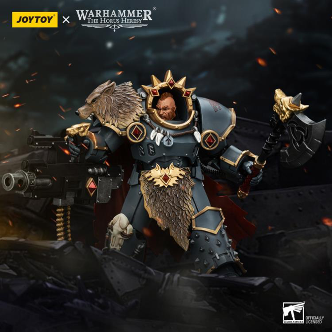 Joy Toy brings the Space Wolves to life with this Warhammer 1/18 scale action figure! Savage and barbaric in their approach to warfare, the Space Wolves excel in close quarters combat. Seeking glory above all else, they nonetheless bring the might of the Emperor down on his enemies with a fury unmatched by the other Space Marine chapters.