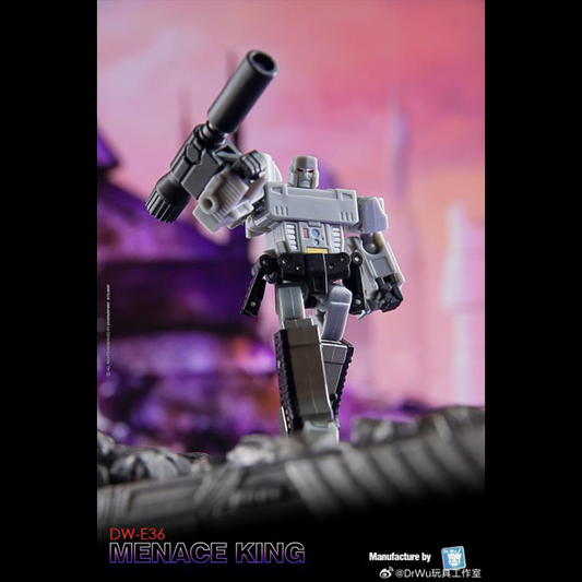 From Dr. Wu comes a new exciting converting figure, DW-E36 Menace King! This figure is fully articulated in robot form. Menace King can also convert from robot mode into weapon mode. Be sure to add this figure to your collection!