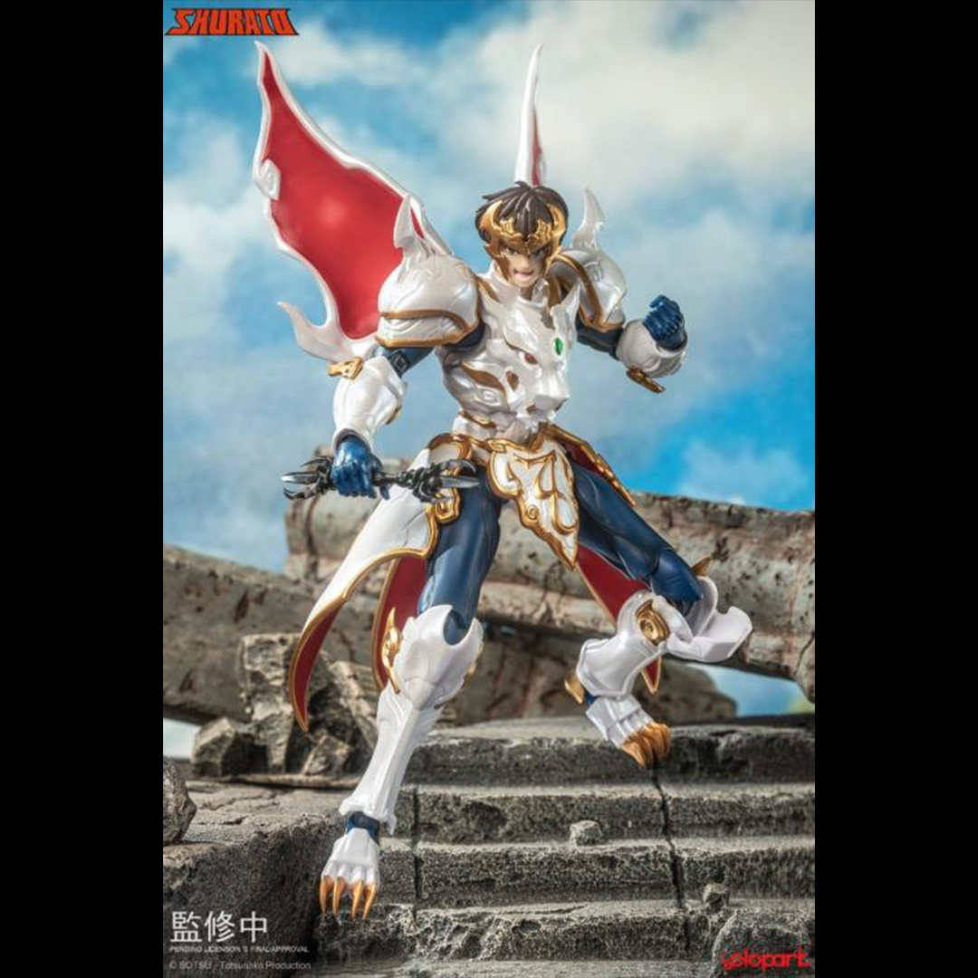 From the classic anime series Legend of Heavenly Sphere Shurato comes a new entry in the popular AMK PRO X series: the titular hero Shurato! Featuring a new streamlined design, this model kit includes multiple accessories and armor pieces along with his trademark Mecha vehicle! Don't miss out and order yours today!