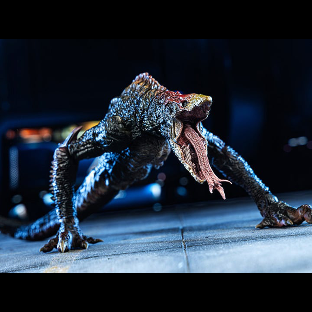 Prepare to encounter the enhanced Skull Crawler as it appears in Godzilla vs. Kong with this PREVIEWS Exclusive Hiya Toys Exquisite Basic figure!  In the film, Skull Crawler undergoes secret cultivation by APEX, featuring red bone structure, this monster is larger and stronger than usual! Standing at a length of approximately 14" and a height of 4.3" tall, this highly articulated figure references the design data from the film to capture all the intricate details of the fearsome Skull Island monster.