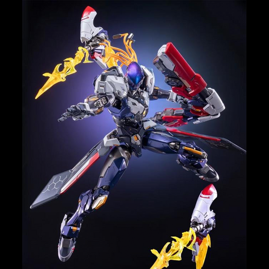 MoShow Toys presents the next figure in the Excellent Class of their Progenitor Effect series of unique mecha action figures: Hou Yi from Honor of Kings! 

The Hou Yi Mecha action figure features a bow and a pair of blaster cannons, which can either be attached to the main figure or be played with separately, with blast effects and thrust effect parts. The chest piece also features a glowing circle. 
