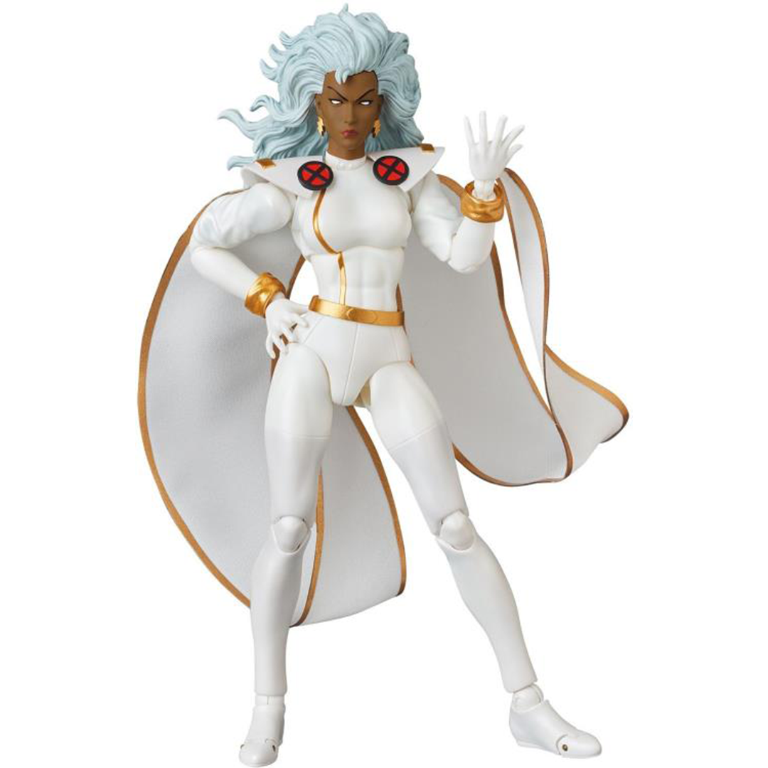 Storm, as she appeared in the X-Men comics, leaps into Medicom's MAFEX action figure lineup! She stands about 6 inches tall and includes 3 different head sculpts and translucent effects parts. 
