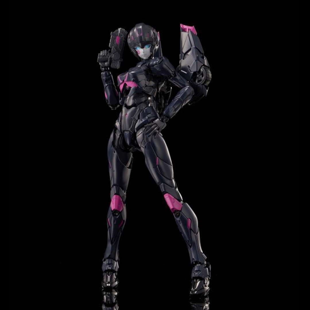 Flame Toys is thrilled to present the latest model kit in the Furai line: Black Arcee! Standing over 6 inches tall once complete, this model kit figure features over 50 points of articulation and includes multiple weapon accessories for some serious firepower! With different injection colors of runner parts and simple assembly design, it is ideal for model kit beginners. Don't miss out on growing your Transformers collection and order your model kit today!