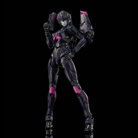 Flame Toys is thrilled to present the latest model kit in the Furai line: Black Arcee! Standing over 6 inches tall once complete, this model kit figure features over 50 points of articulation and includes multiple weapon accessories for some serious firepower! With different injection colors of runner parts and simple assembly design, it is ideal for model kit beginners. Don't miss out on growing your Transformers collection and order your model kit today!