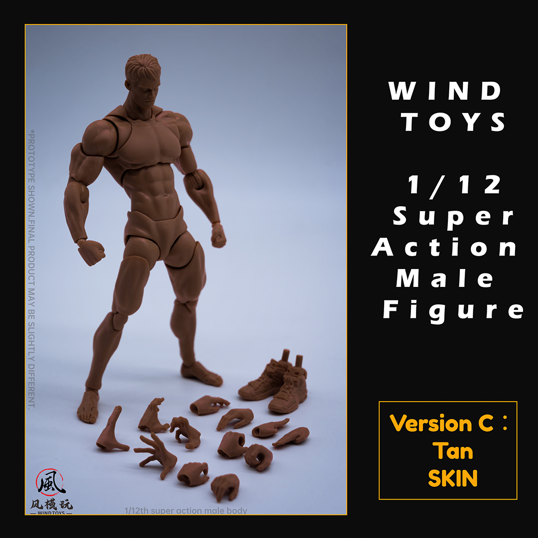 (Pre-order) Wind Toys 1/12 Super Action Male Body Figure Black