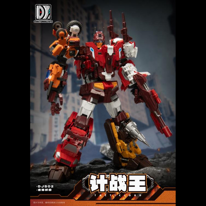 Expand your collection with the Tactic Lord (Triple Changer) Combiner set of 5 action figures by Craftsman Toys! This set includes Steel Drill, Burst Gallop, Light Strike, Jette, and Caro figures that can be combined to form Tactic Lord (Triple Changer). Once combined, this figure stands a little under 10 inches in height and features multiple points of articulation for creating the perfect pose. Be sure to add it to your collection!