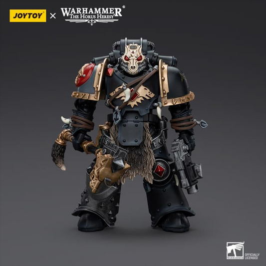 Joy Toy brings the Space Wolves to life with this Warhammer 40K 1/18 scale action figure! Savage and barbaric in their approach to warfare, the Space Wolves excel in close quarters combat. Seeking glory above all else, they nonetheless bring the might of the Emperor down on his enemies with a fury unmatched by the other Space Marine chapters.