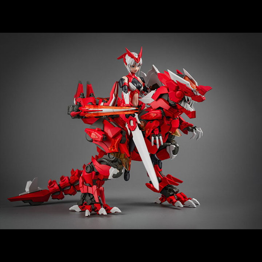 Expand your model kit collection with the Dragon Girl Yu Wanglong & Firefly model kit set by Xiwanshe. This model kit set features a Tyrannosaurus mecha design (Yu Wanglong) along with a dragon girl model design that can be displayed by itself or riding on the Tyrannosaurus mecha model. Don't miss out on adding these models to your collection