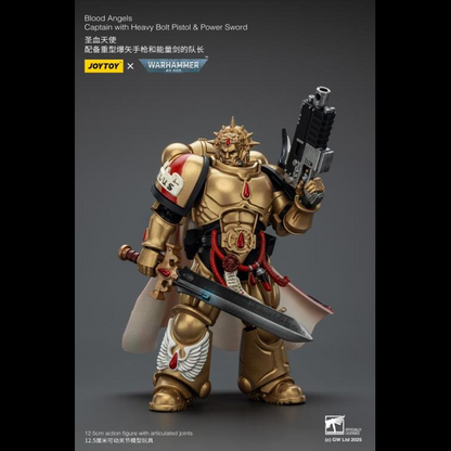 Lead the charge with the JoyToy Warhammer 40k Blood Angels Captain, armed with a Heavy Bolt Pistol and a gleaming Power Sword. This 1/18 scale figure captures the valor, discipline, and striking detail of the Blood Angels Chapter, perfect for collectors and fans of the Imperium’s finest.