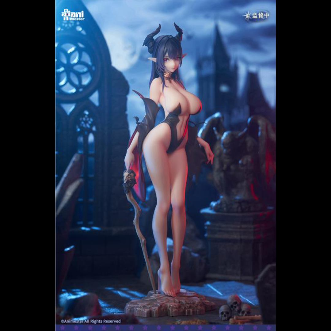 From AniMester comes the new Witch of Desire Liliana 1/6 scale figure! This figure is over 12 inches tall and displays the character with demon horns as she wears a revealing outfit in a neutral pose. She features luminous eye tracking that can produce a heart effect within the eyes of the figure. Don't miss out on adding this figure to your collection!