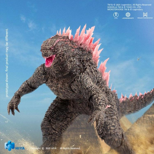 The evolved version of Heat Ray Godzilla as seen in Godzilla x Kong: The New Empire joins Hiya Toys' EXQUISITE BASIC Series with stunning upgrades and screen-accurate details! This evolved version of Godzilla features improved proportions, a sleeker silhouette, a newly engineered double-jointed neck for expressive posing, enhanced dorsal fins with sharper translucent textures, and a multi-jointed tail for fluid movement.
