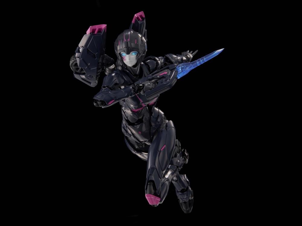 Flame Toys is thrilled to present the latest model kit in the Furai line: Black Arcee! Standing over 6 inches tall once complete, this model kit figure features over 50 points of articulation and includes multiple weapon accessories for some serious firepower! With different injection colors of runner parts and simple assembly design, it is ideal for model kit beginners. Don't miss out on growing your Transformers collection and order your model kit today!