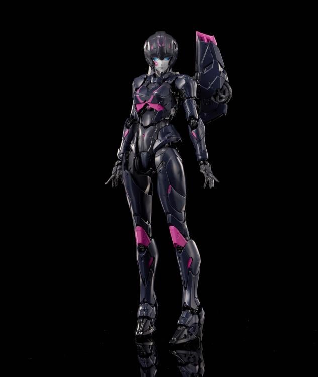 Flame Toys is thrilled to present the latest model kit in the Furai line: Black Arcee! Standing over 6 inches tall once complete, this model kit figure features over 50 points of articulation and includes multiple weapon accessories for some serious firepower! With different injection colors of runner parts and simple assembly design, it is ideal for model kit beginners. Don't miss out on growing your Transformers collection and order your model kit today!