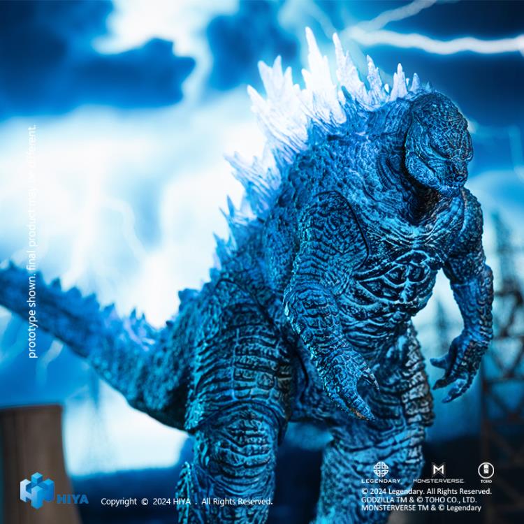 Introducing an electrifying addition to the Hiya Toys EXQUISITE BASIC Series: the energized Godzilla from Godzilla x Kong: The New Empire!  Delve deeper into the origins of these titans with this meticulously crafted 7-inch tall figure, based on the original CG data from the movie. Every detail of Godzilla's imposing form has been faithfully recreated, with multiple layers of paint capturing the intricacies of his body.