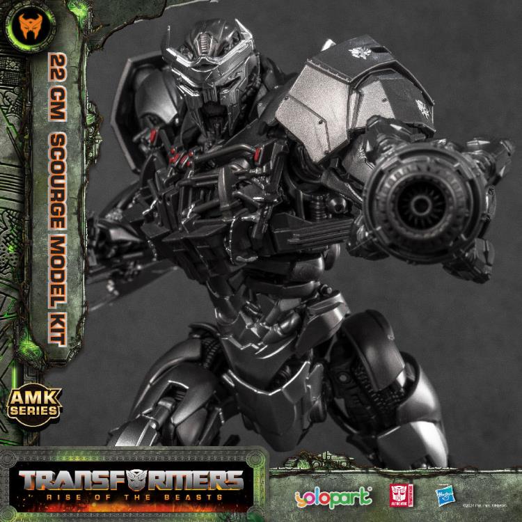 This figure is part of Yolopark’s AMK series line which are easy to assemble action figures. All parts come pre-prainted and pre-assembled, so you just have to connect head, torso, limbs and some extra panels. Once constructed, you end up a highly detailed figure of Scourge from the upcoming Transformers: Rise of the Beasts movie, standing just over 8.5 inches tall and packed with premium articulation