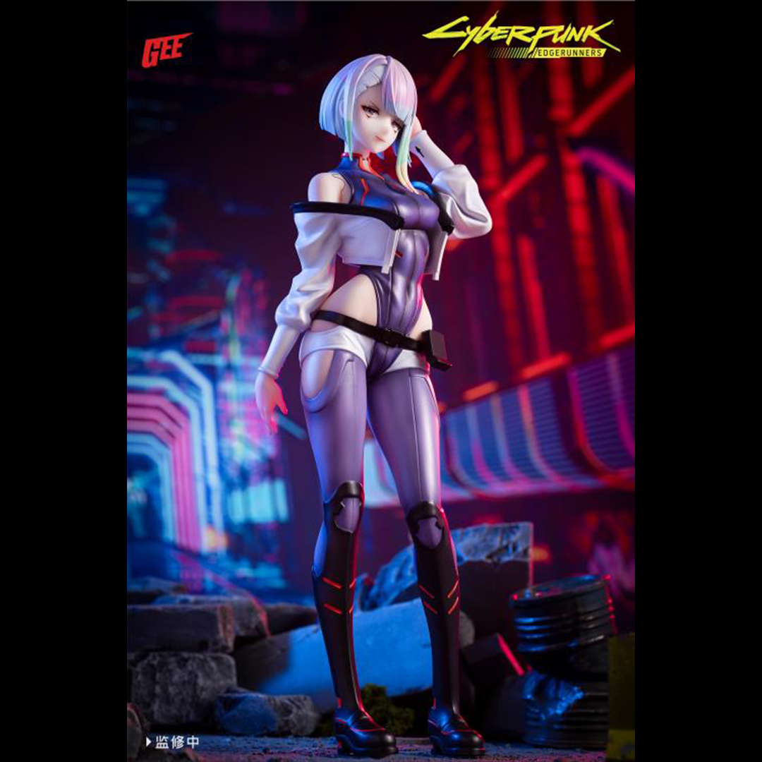 From the popular Cyberpunk: Edgerunners anime comes the Lucy 1/7 scale figure by AniMester and GEE! This figure is over 9 inches tall and is intricately detailed to capture the character's look from the anime. Lucy is displayed wearing her memorable attire from the series as she stands in a popular pose. Be sure to add this figure to your collection!