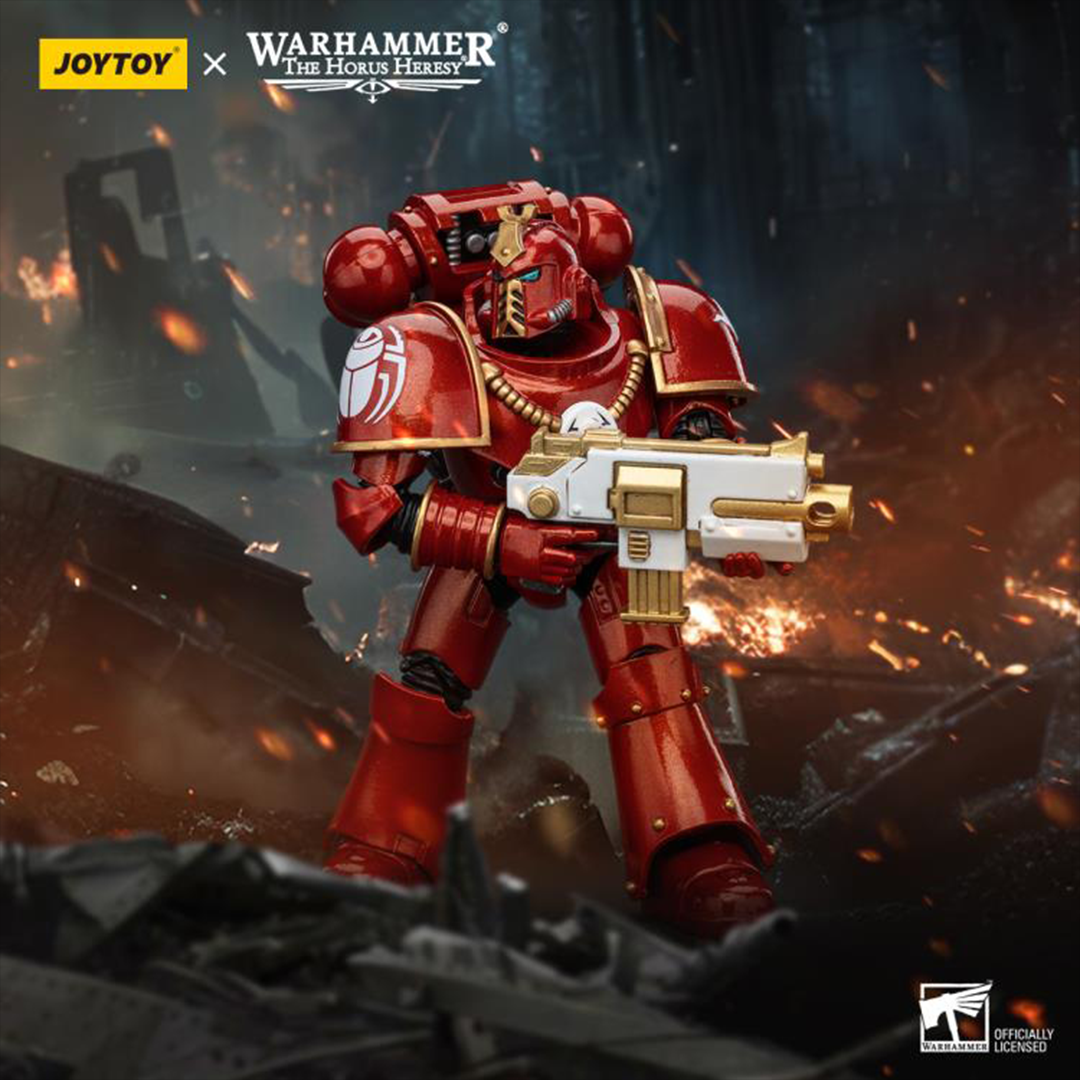 This figure depicts a Thousand Sons Legionary in the classic MK IV armor, showcasing the intricate details and mystical aura of the legion. This highly detailed 1/18 scale Warhammer The Horus Heresy Thousand Sons action figure features 28 points of articulation and comes with additional interchangeable parts.  Perfect for collectors and fans alike, this piece embodies the sorcery and strength of the Thousand Sons.