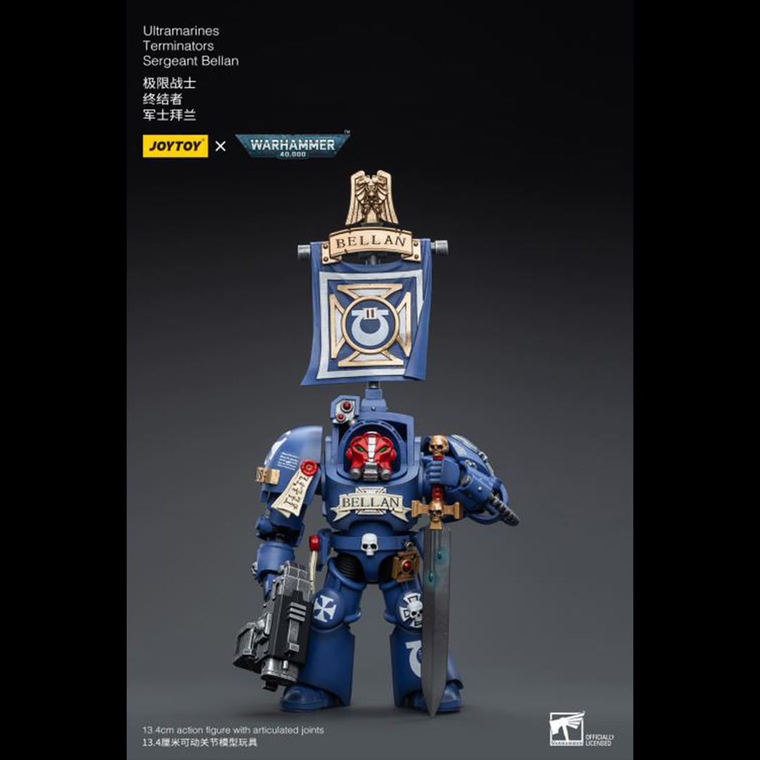 Joy Toy brings the Ultramarines to life with this Warhammer 40K 1/18 scale figure! Highly disciplined and courageous warriors, the Ultramarines have remained true to the teachings of their Primarch Roboute Guilliman for 10,000 standard years. Keeping watch over the Imperium, they personify the very spirit of the Adeptus Astartes.  Each figure includes interchangeable hands and weapon accessories and stands between 4" and 6" tall.