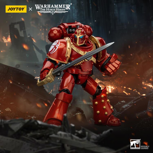 This highly detailed figure showcases the Tactical Squad Sergeant of the Thousand Sons Legion in MK IV armor, wielding a powerful Power Fist. This highly detailed 1/18 scale Warhammer The Horus Heresy Thousand Sons action figure features 28 points of articulation and comes with additional interchangeable parts.  Perfect for collectors and fans alike, this piece embodies the sorcery and strength of the Thousand Sons.