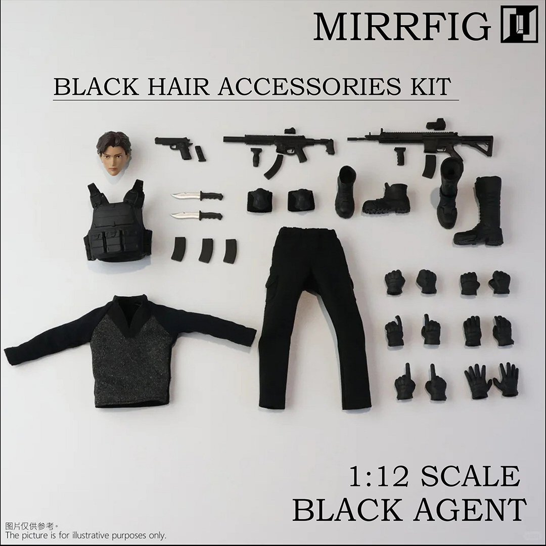 (Pre-order) MIRRFIG studio 1/12 Black Agent figure accessory kit