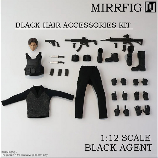 (Pre-order) MIRRFIG studio 1/12 Black Agent figure accessory kit