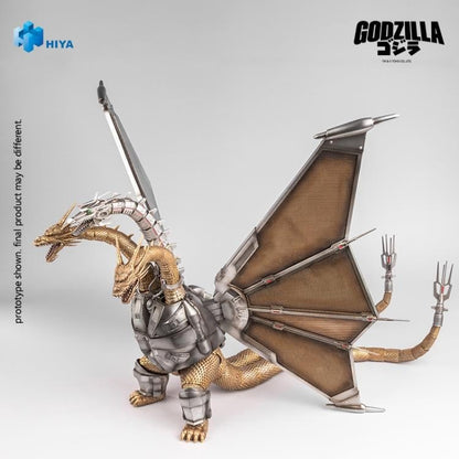 Mecha King Ghidorah from Godzilla vs. King Ghidorah (1991) joins Hiya Toys' EXQUISITE BASIC Series!

The story follows after the initial confrontation between Godzilla and King Ghidorah, Emi Kano from the future utilizes advanced 23rd-century technology to combat Godzilla. She salvages the remains of King Ghidorah beneath the sea and modifies into Mecha King Ghidorah—a formidable cyborg of biology and cutting-edge machinery. This mechanical titan makes its dramatic debut in the climactic final battle in Shi