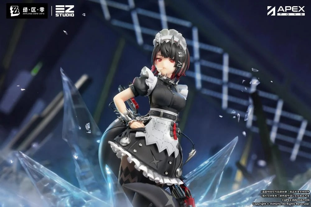 From the popular Zenless Zone Zero video game comes the Ellen Joe 1/7 scale figure by Apex Toys! This impressive figure displays Ellen Joe in her Victoria Housekeeping outfit as she holds her memorable weapon in one hand while in a popular pose. The various details of the character have been captured in 3D figure form, including Ellen's iconic shark tail and love for sweet treats.