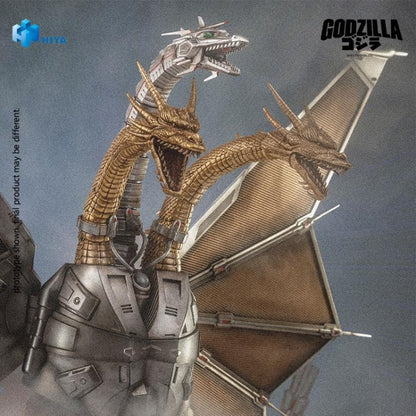 Mecha King Ghidorah from Godzilla vs. King Ghidorah (1991) joins Hiya Toys' EXQUISITE BASIC Series!

The story follows after the initial confrontation between Godzilla and King Ghidorah, Emi Kano from the future utilizes advanced 23rd-century technology to combat Godzilla. She salvages the remains of King Ghidorah beneath the sea and modifies into Mecha King Ghidorah—a formidable cyborg of biology and cutting-edge machinery. This mechanical titan makes its dramatic debut in the climactic final battle in Shi