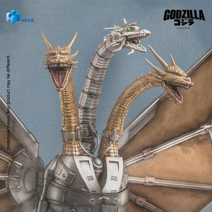 Mecha King Ghidorah from Godzilla vs. King Ghidorah (1991) joins Hiya Toys' EXQUISITE BASIC Series!

The story follows after the initial confrontation between Godzilla and King Ghidorah, Emi Kano from the future utilizes advanced 23rd-century technology to combat Godzilla. She salvages the remains of King Ghidorah beneath the sea and modifies into Mecha King Ghidorah—a formidable cyborg of biology and cutting-edge machinery. This mechanical titan makes its dramatic debut in the climactic final battle in Shi