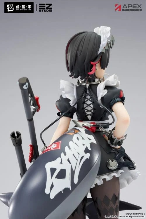 From the popular Zenless Zone Zero video game comes the Ellen Joe 1/7 scale figure by Apex Toys! This impressive figure displays Ellen Joe in her Victoria Housekeeping outfit as she holds her memorable weapon in one hand while in a popular pose. The various details of the character have been captured in 3D figure form, including Ellen's iconic shark tail and love for sweet treats.