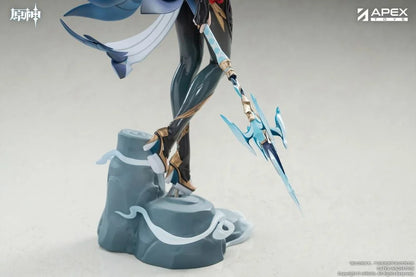 From the popular Genshin Impact video game comes the Shenhe (Lonesome Transcendance Ver.) 1/7 scale figure by Apex Toys! Shenhe is displayed in her memorable outfit from the game while standing on a rock base as she holds her signature weapon Calamity Queller in an iconic pose. This figure is just under 12 inches in height and is intricately detailed to capture the various elements of the character from the game in figure form!