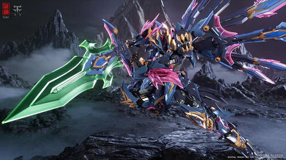 From the creative minds at ZEN of Collectible comes the next entry in the fan favorite CangDao series: CD-15 Shengang Dao Peacock King Mecha! Standing just over 11 inches tall, Shengang Dao Peacock King Mecha is highly poseable and comes with a variety of accessories. Upgrade your collection with some serious firepower when you order this figure today!