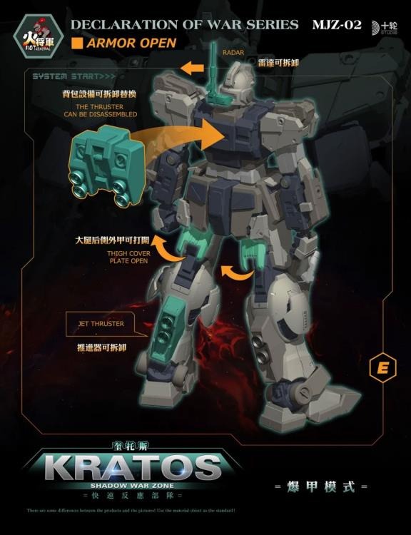 Reinforcements are on the way! Hot General is proud to present a new entry in their dynamic mecha line of figures: Shadow War Zone! It features premium detail and articulation and includes several weapons and accessories for a wide variety of display options. Don't miss out on this awesome figure and order yours today!