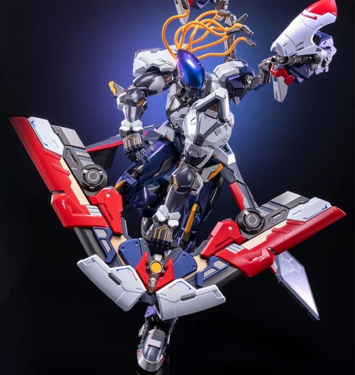 MoShow Toys presents the next figure in the Excellent Class of their Progenitor Effect series of unique mecha action figures: Hou Yi from Honor of Kings! 

The Hou Yi Mecha action figure features a bow and a pair of blaster cannons, which can either be attached to the main figure or be played with separately, with blast effects and thrust effect parts. The chest piece also features a glowing circle. 