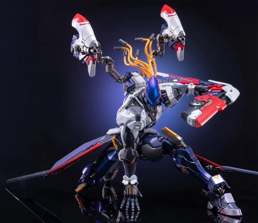 MoShow Toys presents the next figure in the Excellent Class of their Progenitor Effect series of unique mecha action figures: Hou Yi from Honor of Kings! 

The Hou Yi Mecha action figure features a bow and a pair of blaster cannons, which can either be attached to the main figure or be played with separately, with blast effects and thrust effect parts. The chest piece also features a glowing circle. 