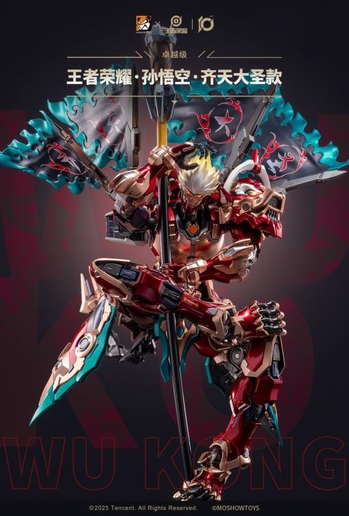 The first collaboration product between the Honor of Kings video game and figure company MoShow Toys features the powerful assassin, Wukong! Equipped with stylish charm and mechanical features, the Monkey King Wukong comes with several points of articulation, LED light-up effects, and interchangeable parts and accessories.