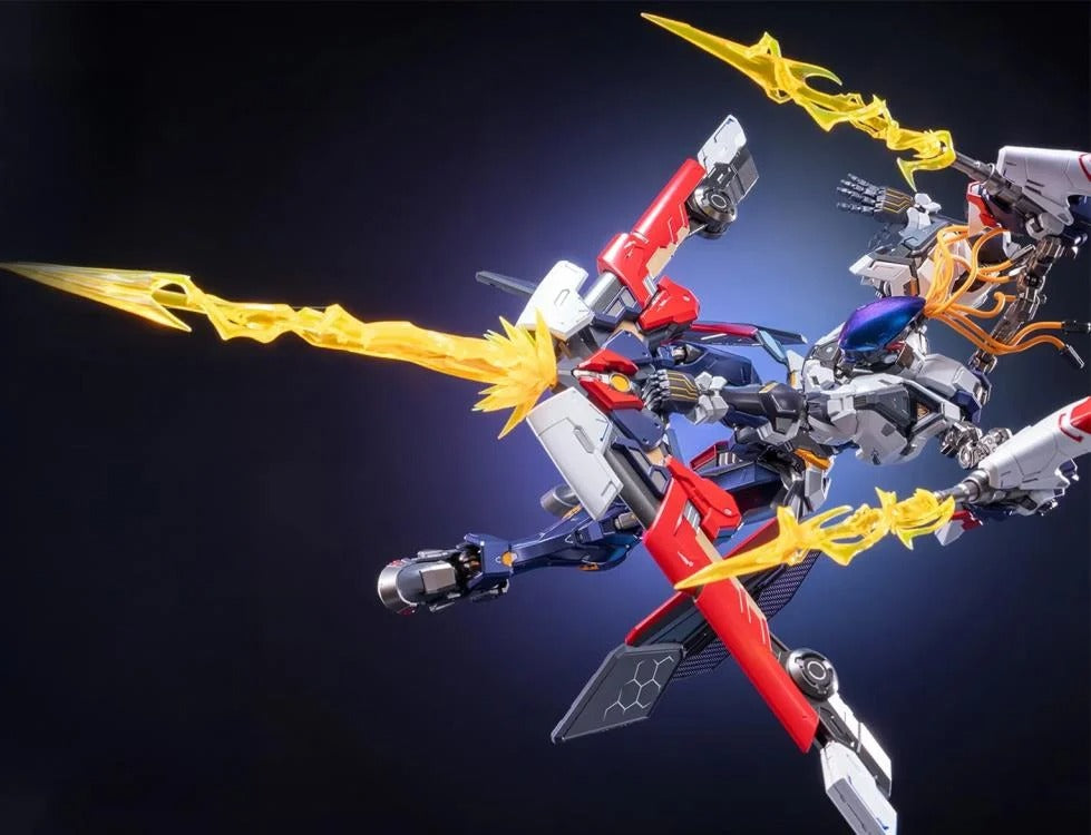 MoShow Toys presents the next figure in the Excellent Class of their Progenitor Effect series of unique mecha action figures: Hou Yi from Honor of Kings! 

The Hou Yi Mecha action figure features a bow and a pair of blaster cannons, which can either be attached to the main figure or be played with separately, with blast effects and thrust effect parts. The chest piece also features a glowing circle. 