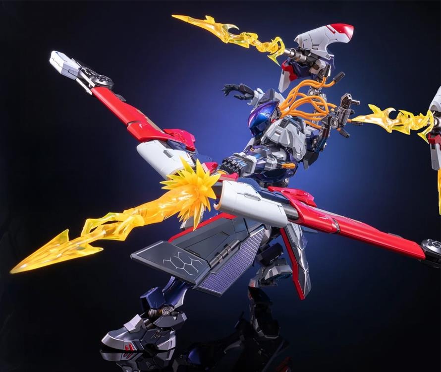 MoShow Toys presents the next figure in the Excellent Class of their Progenitor Effect series of unique mecha action figures: Hou Yi from Honor of Kings! 

The Hou Yi Mecha action figure features a bow and a pair of blaster cannons, which can either be attached to the main figure or be played with separately, with blast effects and thrust effect parts. The chest piece also features a glowing circle. 