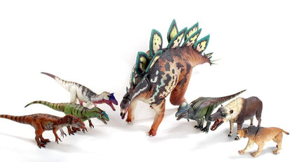 One of Creative Beast Studio’s biggest claims to fame is their Beasts of the Mesozoic figure collection. The Mesozoic Era comprises the Triassic, Jurassic, and Cretaceous periods of geological time, and the creature figures featured in the series include dinosaurs that lived during that time.

Figure measures 10 inches (25.4cm) long and features 22 points of articulation, 3 sets of interchangeable feet, posing wire in the tail end, and an adjustable clear plastic display base with rubber pad.