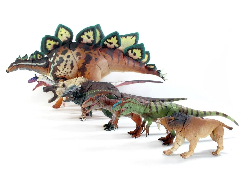 One of Creative Beast Studio’s biggest claims to fame is their Beasts of the Mesozoic figure collection. The Mesozoic Era comprises the Triassic, Jurassic, and Cretaceous periods of geological time, and the creature figures featured in the series include dinosaurs that lived during that time.

Figure measures 10 inches (25.4cm) long and features 22 points of articulation, 3 sets of interchangeable feet, posing wire in the tail end, and an adjustable clear plastic display base with rubber pad.