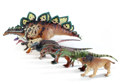 One of Creative Beast Studio’s biggest claims to fame is their Beasts of the Mesozoic figure collection. The Mesozoic Era comprises the Triassic, Jurassic, and Cretaceous periods of geological time, and the creature figures featured in the series include dinosaurs that lived during that time.

Figure measures 10 inches (25.4cm) long and features 22 points of articulation, 3 sets of interchangeable feet, posing wire in the tail end, and an adjustable clear plastic display base with rubber pad.